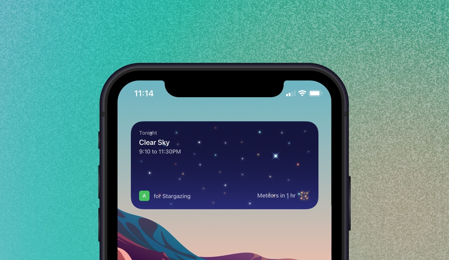 Image showing a widget on an iOS screen.